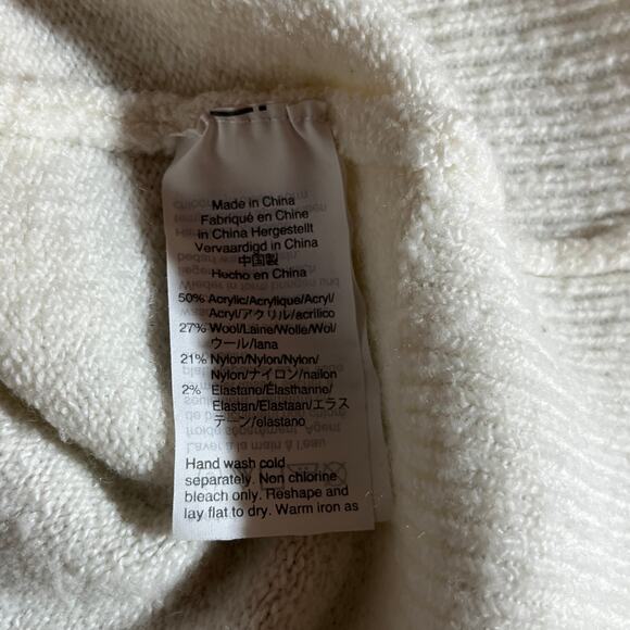 Madewell Bobble Dashwood V-Neck Sweater Womens Small Ivory Knit Wool Blend - Picture 7 of 9